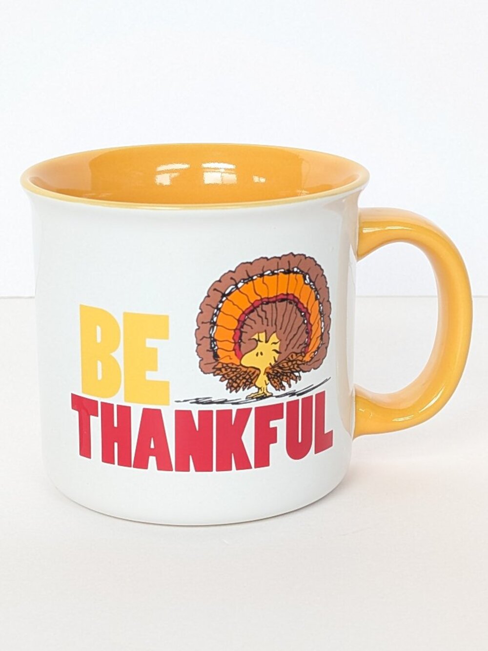 Gibson Peanuts "Be Thankful" Coffee Tea Mug Snoopy Woodstock Turkey Thanksgiving